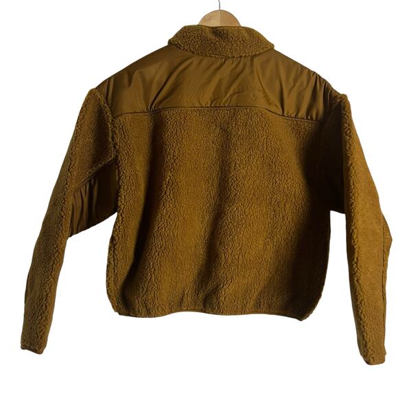 Madewell Brown Faux Shearling Half Zip Pullover Sweater Size Small - Picture 10 of 12